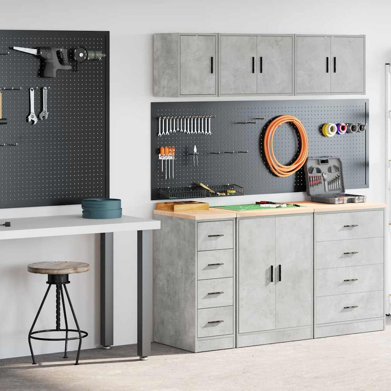 Armadi da garage Vidaxx 2 pezzi in legno composito cemento grigio