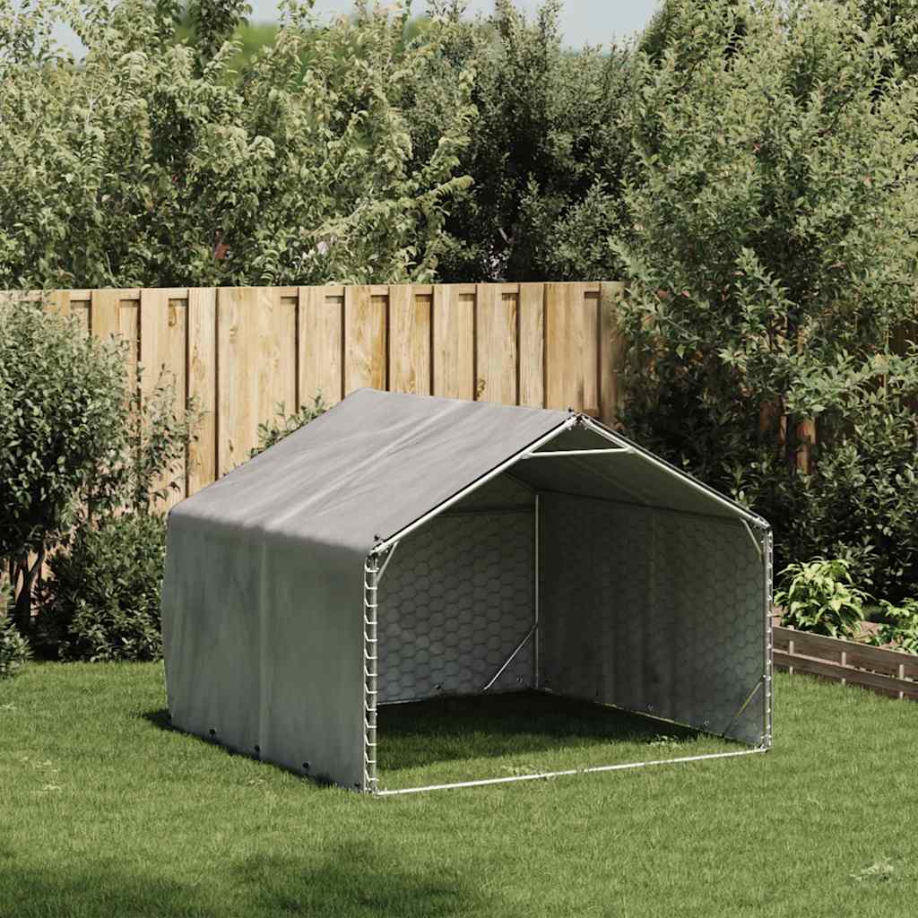 Caseta para perros de exterior vidaxxl con cubierta 2x2x1,5 m acero galvanizado