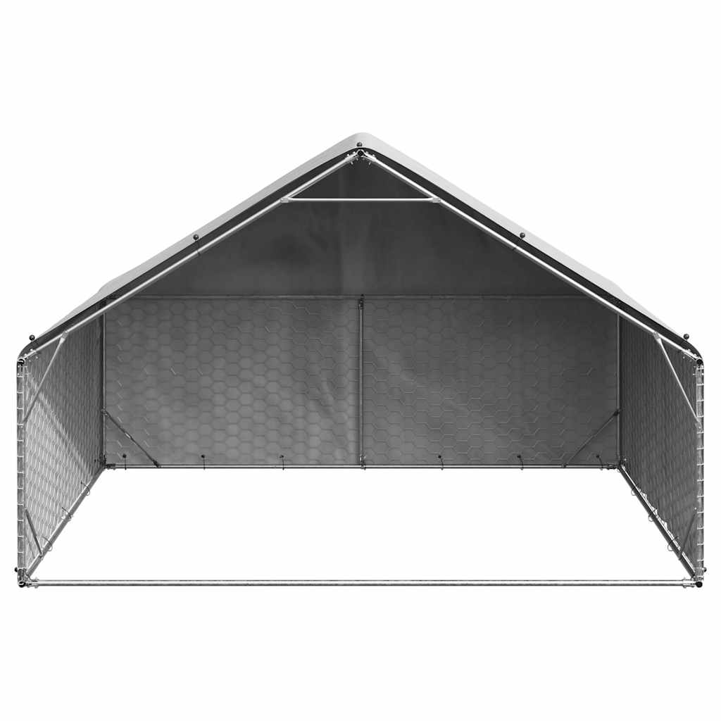 Caseta para perros de exterior vidaxxl con cubierta 3x2x1,9 m acero galvanizado
