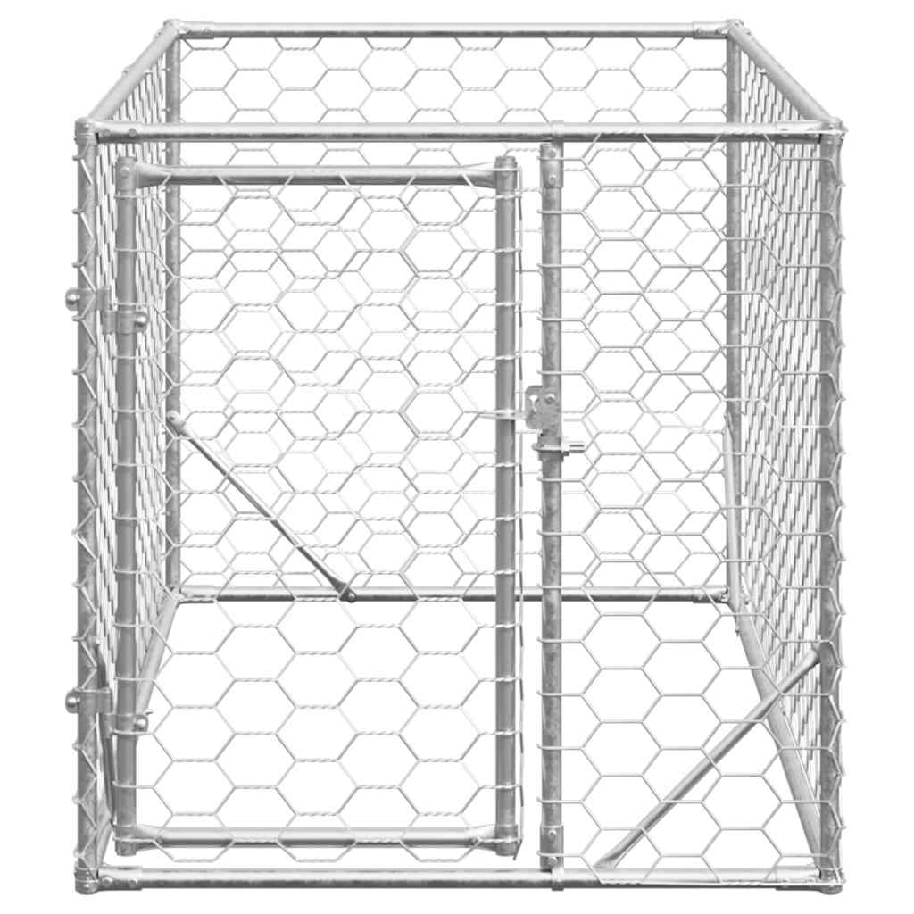 Cuccia per cani da esterno Vidaxxl con porta 2x1x1 m in acciaio zincato