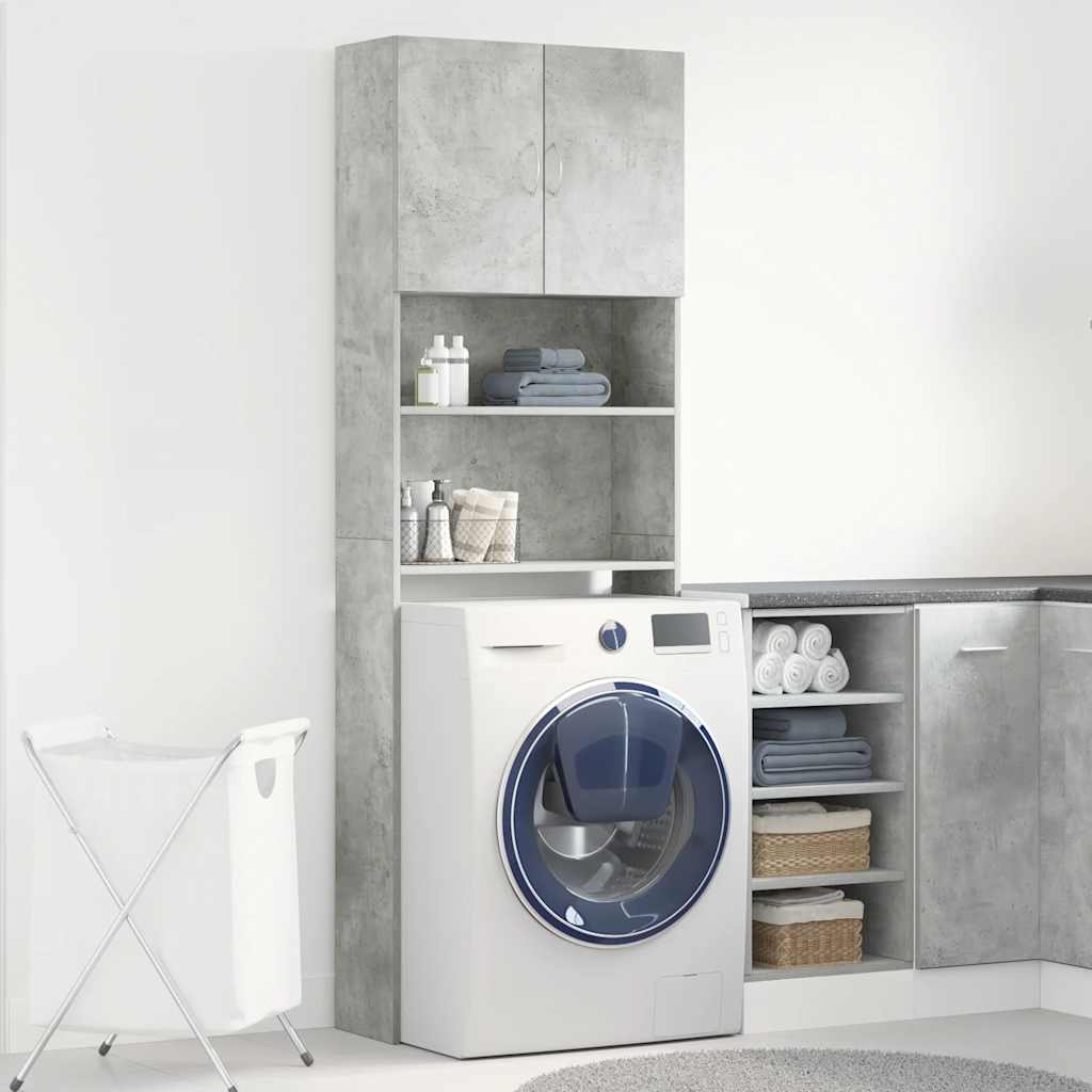 Vidaxx mueble para lavadora 64x24x190 cm madera contrachapada hormigón gris