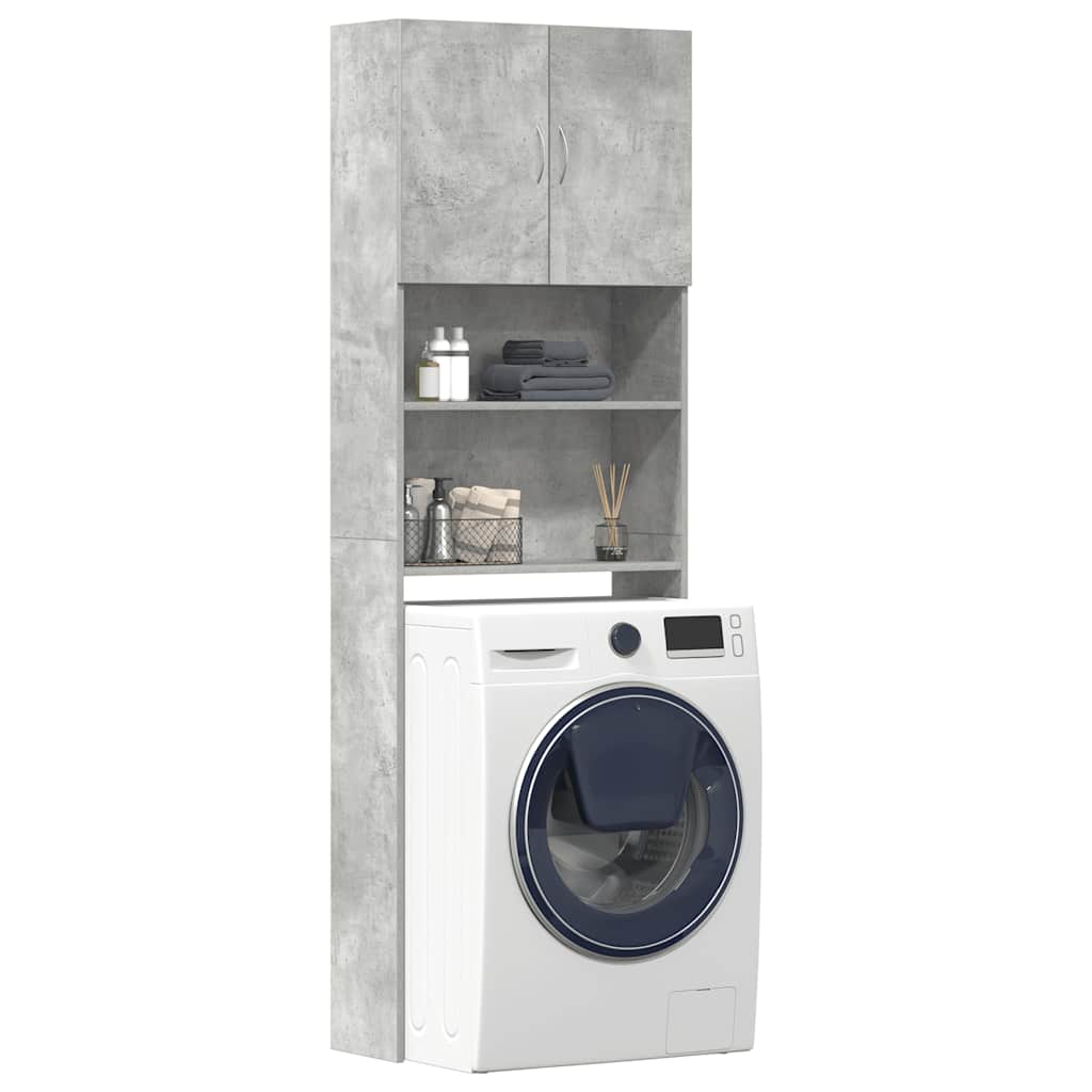 Vidaxx mueble para lavadora 64x24x190 cm madera contrachapada hormigón gris
