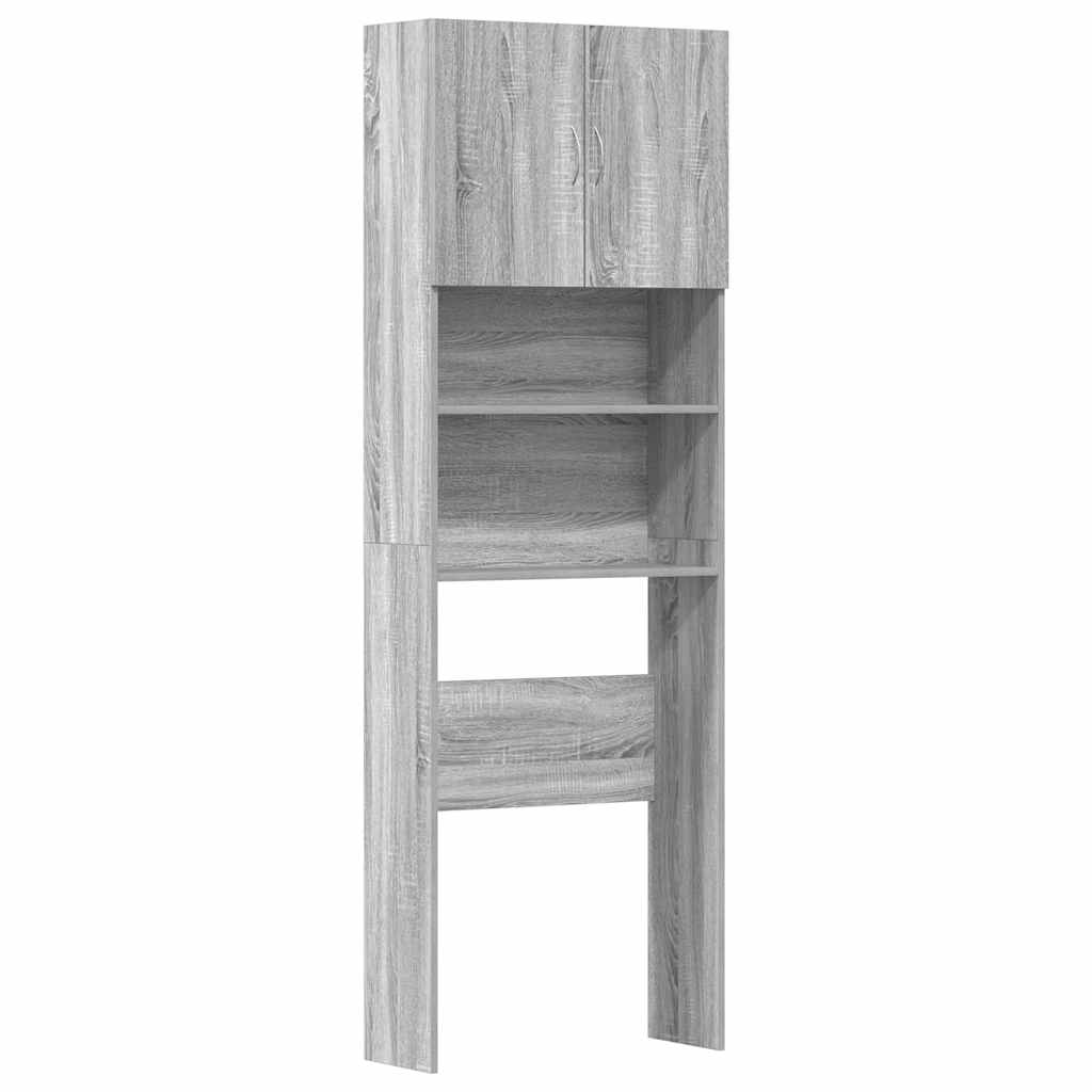 Vidaxx mueble lavadora 64x24x190 cm acabado madera gris color roble sonoma