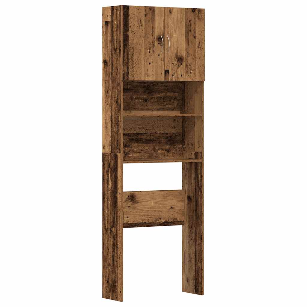 Vidaxl wasmachinekast 64x24x190 cm bewerkt hout oud houtkleurig