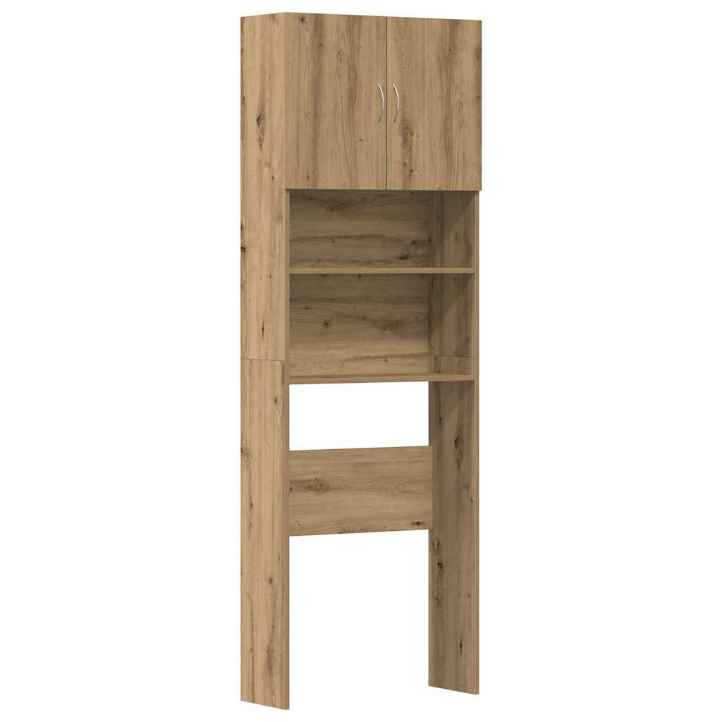 Mueble para lavadora Vidaxx 64x24x190 cm de madera artesanal, color roble artesanal