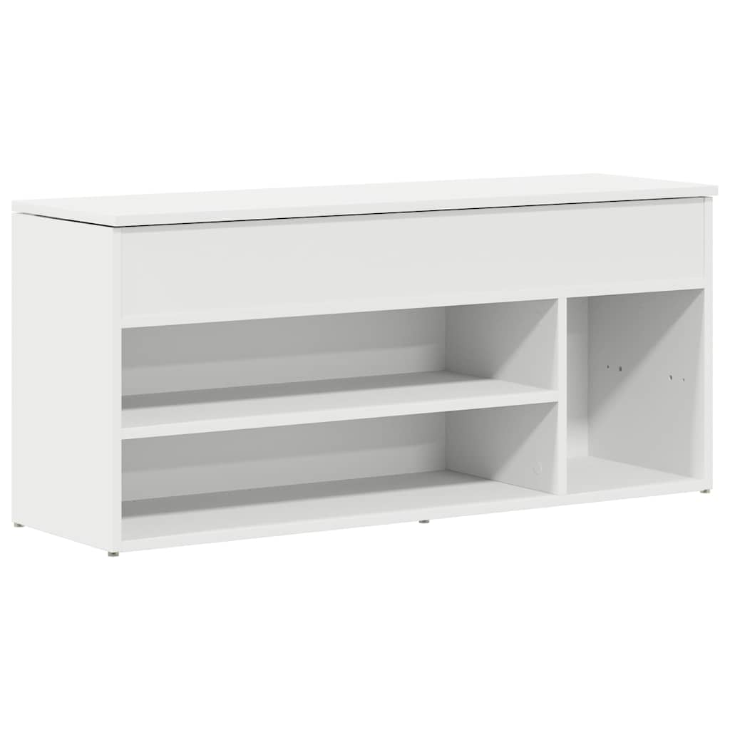 Vidaxl schoenenbank 102x30,5x45 cm bewerkt hout wit