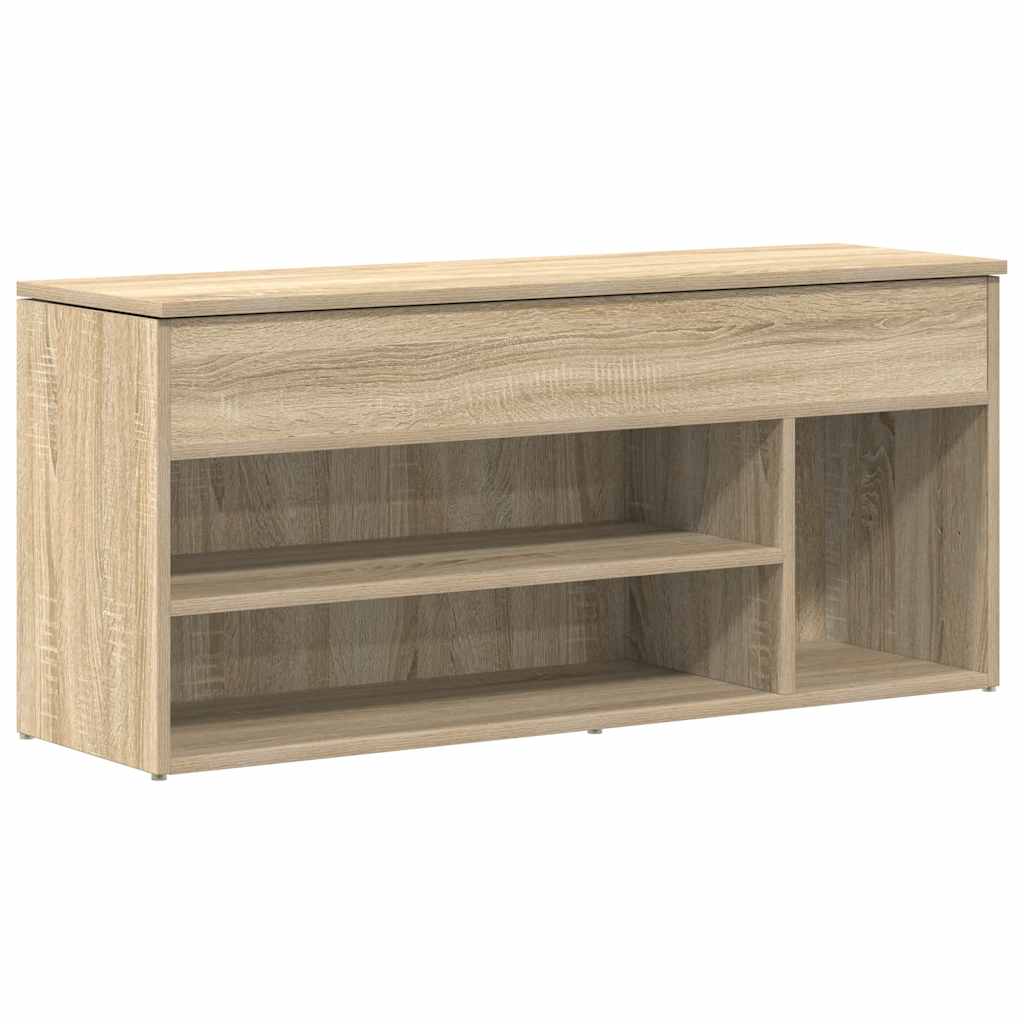 VidaXL banco zapatero 102x30,5x45 cm madera contrachapada color roble sonoma