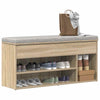 VidaXL banco zapatero 102x30,5x45 cm madera contrachapada color roble sonoma