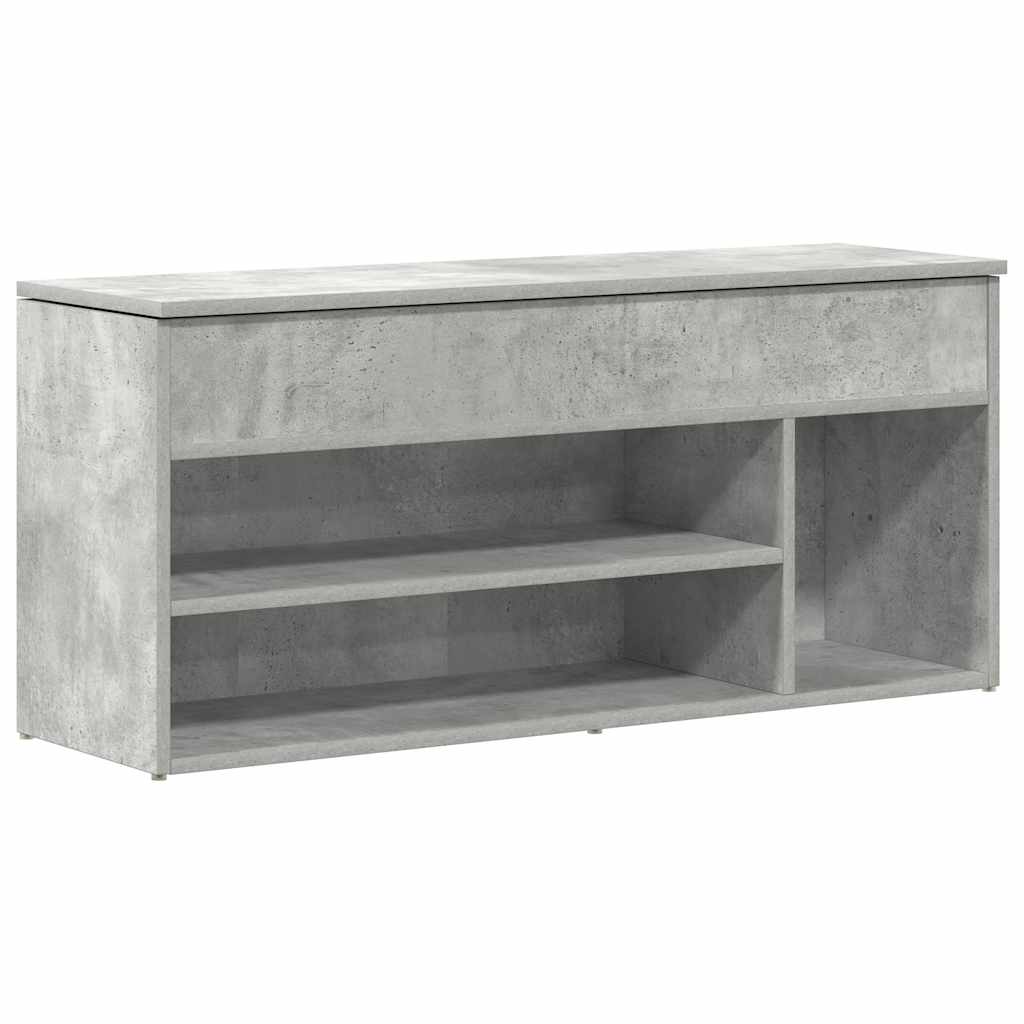 Vidaxl banco de regalos 102x30,5x45 cm bewerkt hout betongrijs