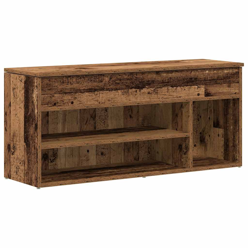 Panca per scarpe Vidaxx 102x30,5x45 cm in legno rifinito, color legno vecchio