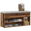 Vidaxl schoenenbank 102x30,5x45 cm bewerkt hout oud houtkleurig