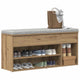 Banco zapatero VidaXL 102x30,5x45 cm madera elaborada, color roble artesanal