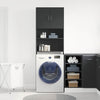 Mobile per lavatrice Vidaxx 64x24x190 cm rifinito in legno nero