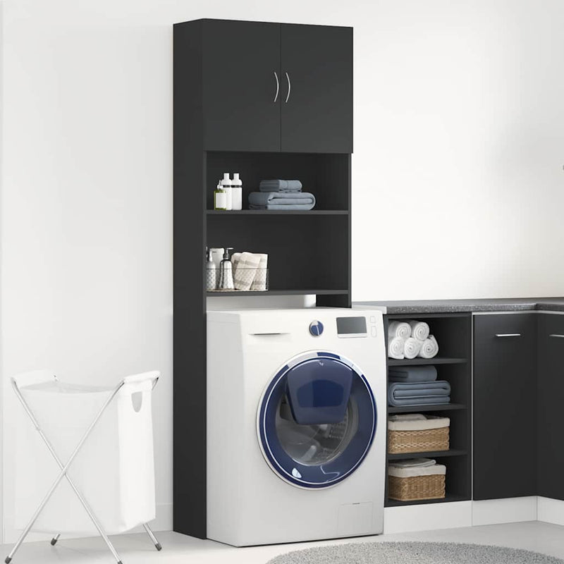 Vidaxx mueble lavadora 64x24x190 cm acabado madera negro