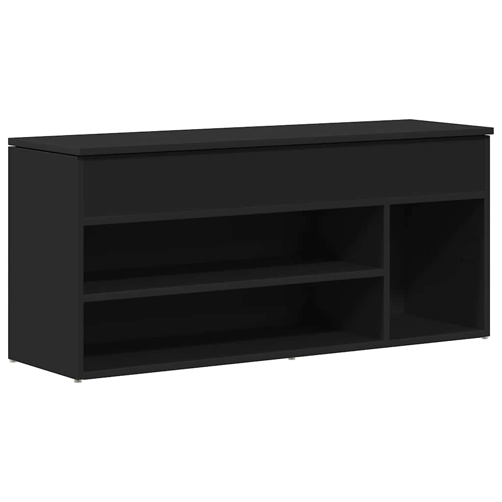 VidaXL banco zapatero 102x30,5x45 cm acabado madera negro