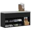 VidaXL banco zapatero 102x30,5x45 cm acabado madera negro