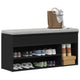 VidaXL banco zapatero 102x30,5x45 cm acabado madera negro