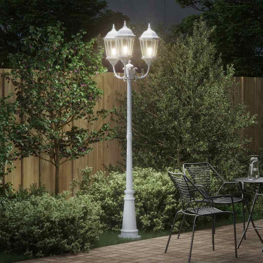 Vidaxx iluminación de jardín blanco 61 x 53 x 235 cm aluminio y vidrio
