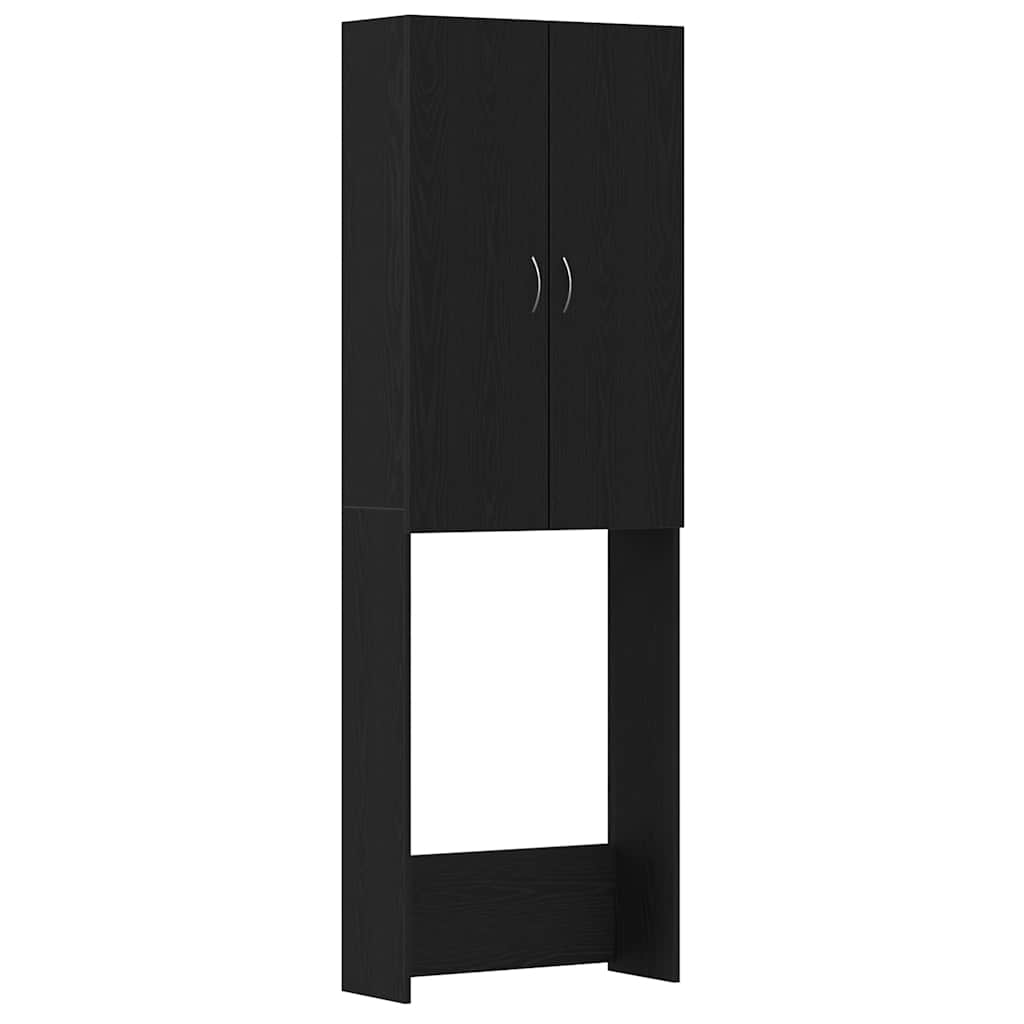 Mobile per lavatrice Vidaxx 64x25,5x190 cm colore rovere nero