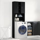 Vidaxl wasmachinekast 64x25,5x190 cm zwart eikenkleur