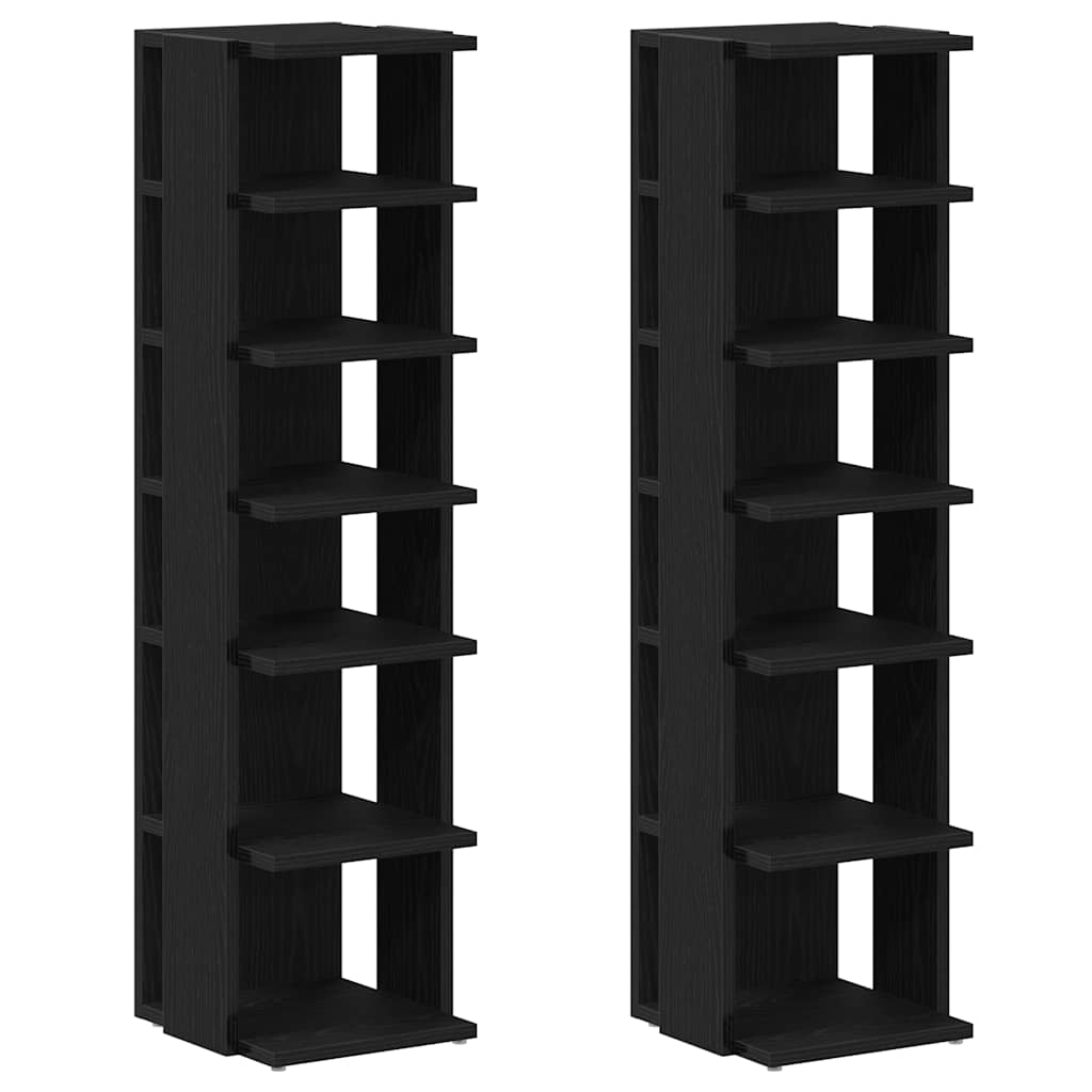 Vidaxx zapateros 2 piezas 25x27x102 cm acabado madera color roble negro