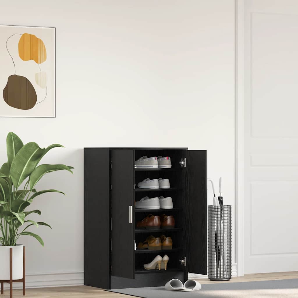 Vidaxx zapatero 60x35x92 cm aglomerado roble negro