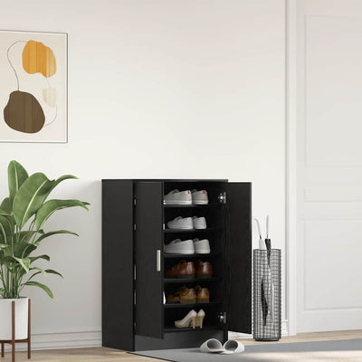 Vidaxl schoenenkast 60x35x92 cm spaanplaat zwart eikenkleurig