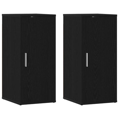 Vidaxl schoenenkasten 32x35x70 cm spaanplaat 2 st zwart eikenkleurig