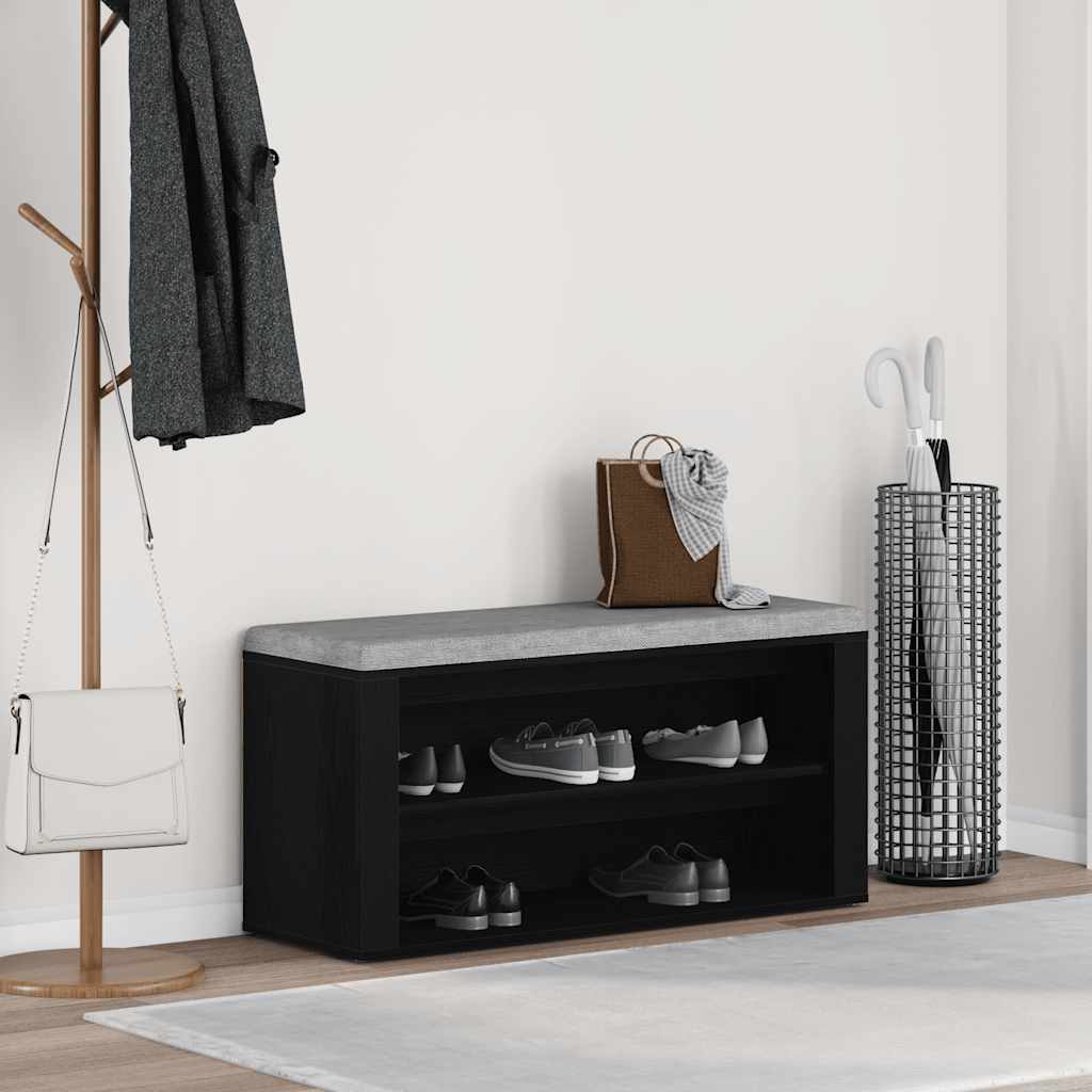 Vidaxx banco zapatero 100x35x45 cm acabado madera roble negro