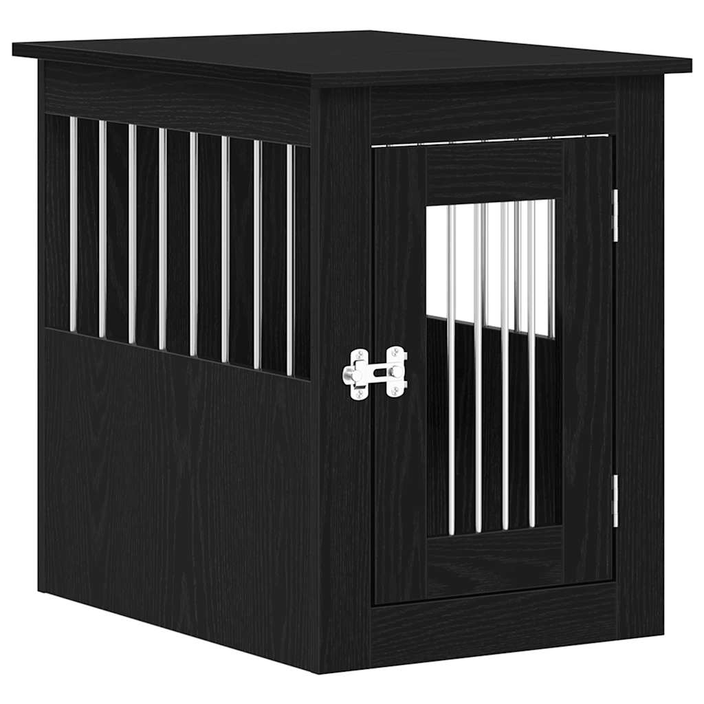 Mueble jaula para perros vidaxxl 45x62x59 cm acabado madera roble negro