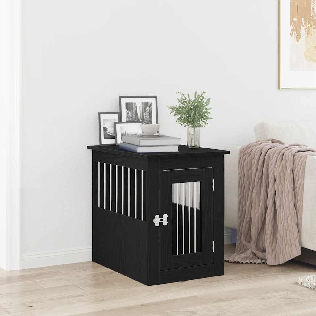 Mueble jaula para perros vidaxxl 45x62x59 cm acabado madera roble negro
