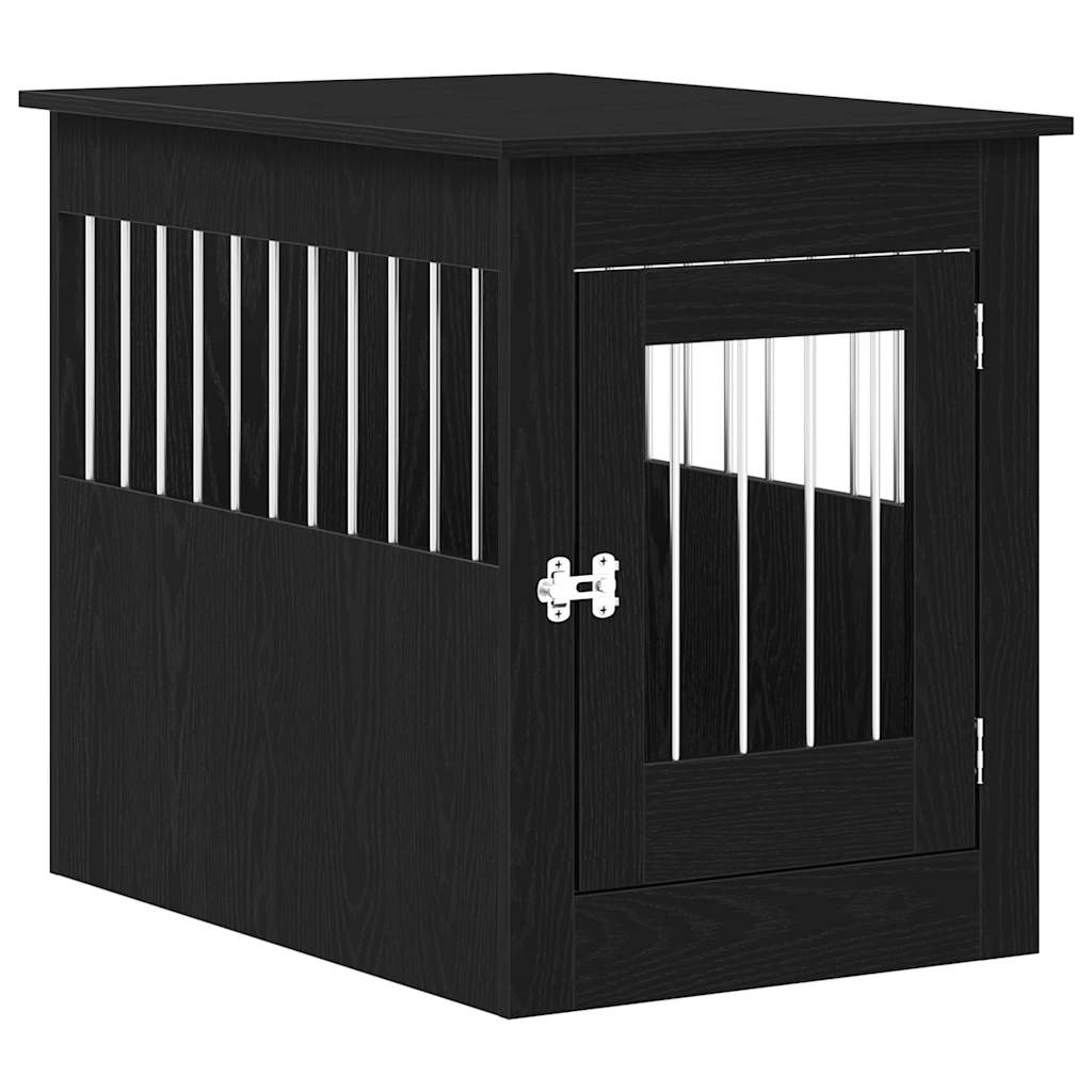 Mueble jaula para perros vidaxxl 55x80x68 cm acabado madera roble negro