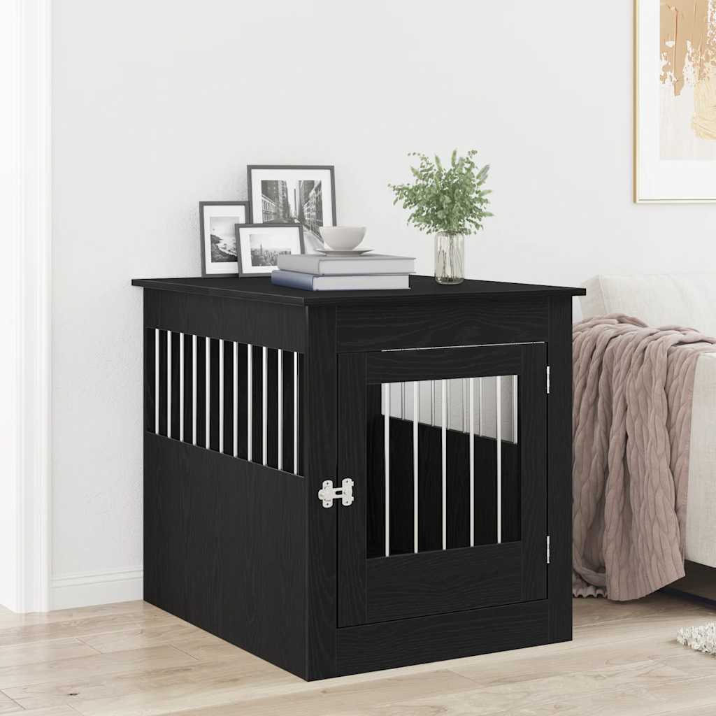 Mobili per trasportini per cani Vidaxxl 64,5x80x71 cm in multistrato color rovere nero
