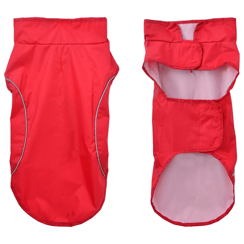 VidaXL impermeabile per cani con strisce riflettenti poliestere rosso s