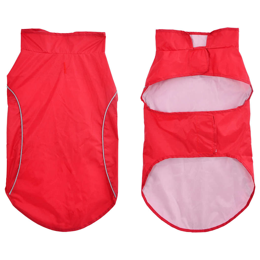 Impermeabile per cani Vidaxxl con strisce riflettenti poliestere rosso 2xl