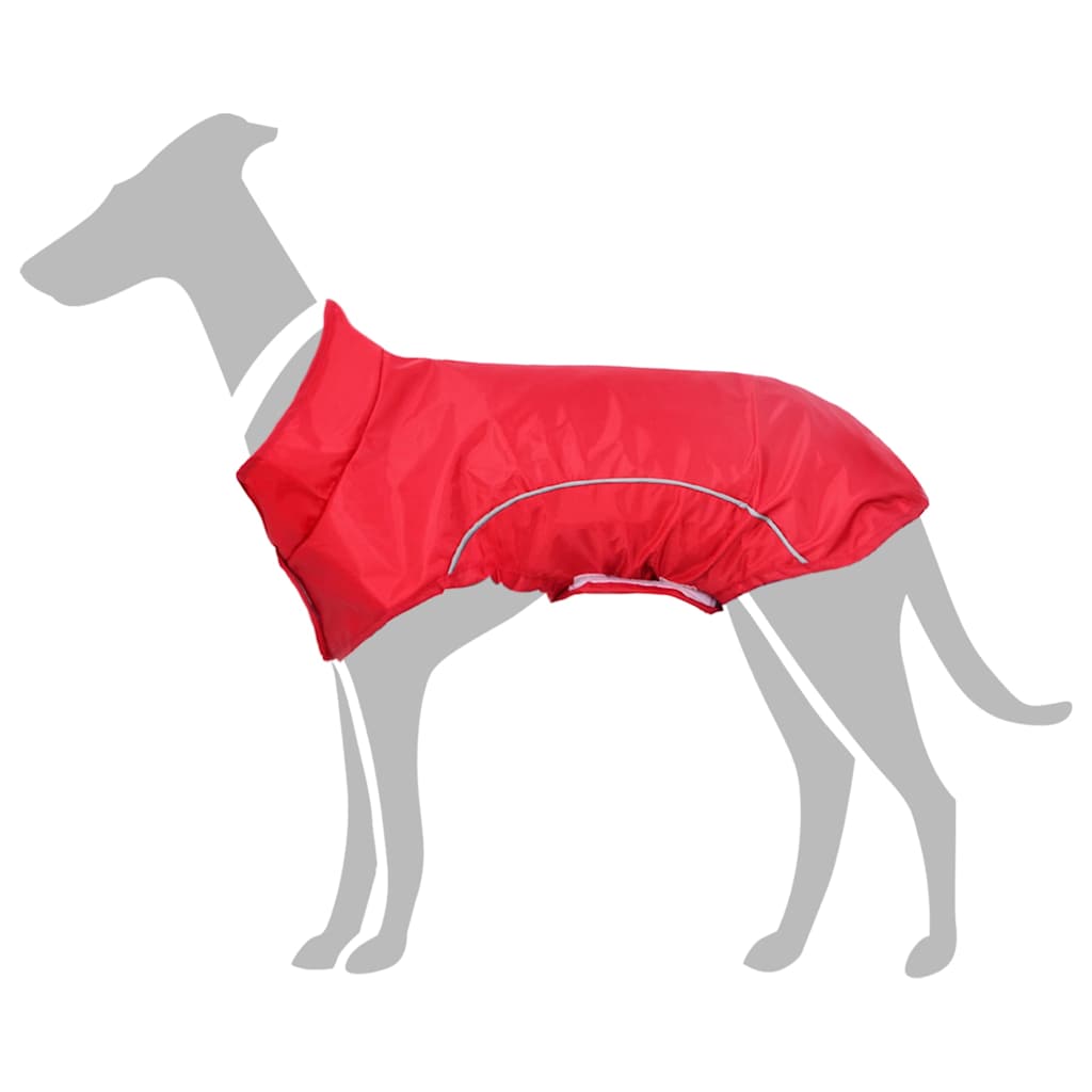 Impermeabile per cani Vidaxxl con strisce riflettenti poliestere rosso 3xl