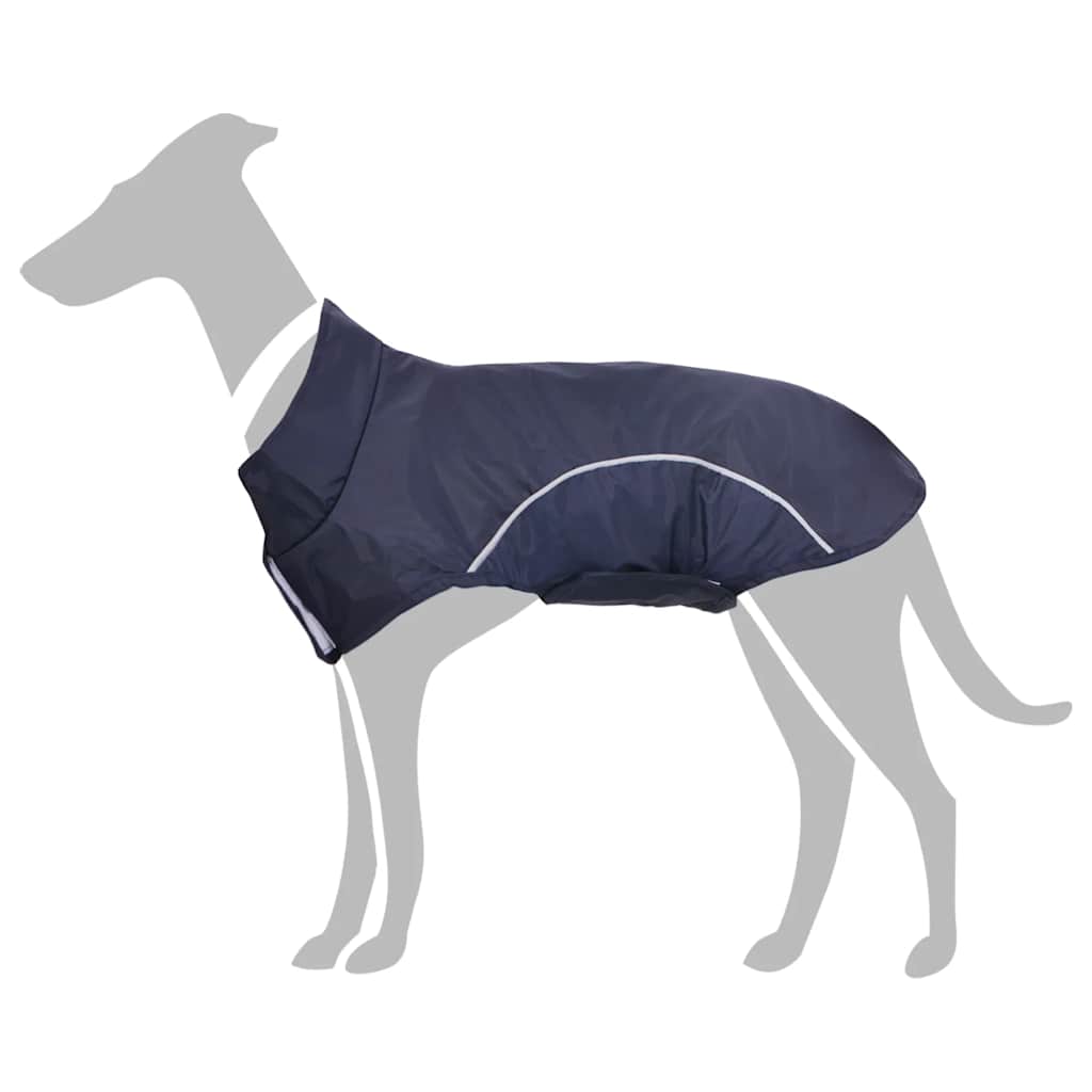 VidaXL impermeabile per cani con strisce riflettenti poliestere blu xxs