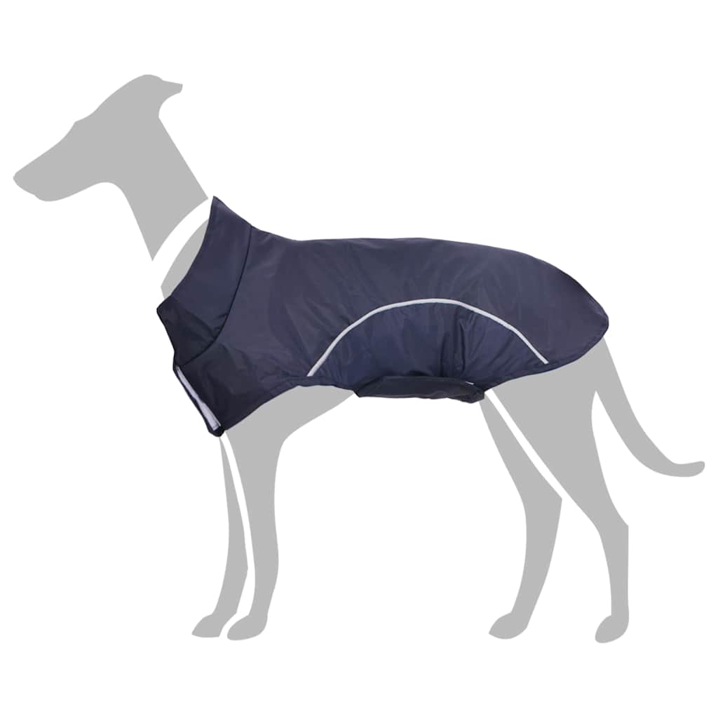 VidaXL impermeabile per cani con strisce riflettenti poliestere blu navy l