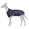 VidaXL impermeabile per cani con strisce riflettenti poliestere blu navy l