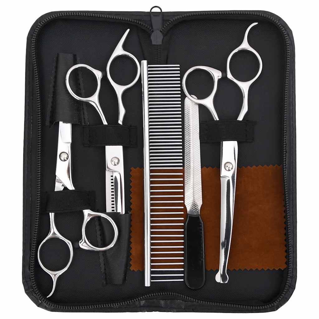 Vidaxl set de aseo para perros 6 piezas acero inoxidable
