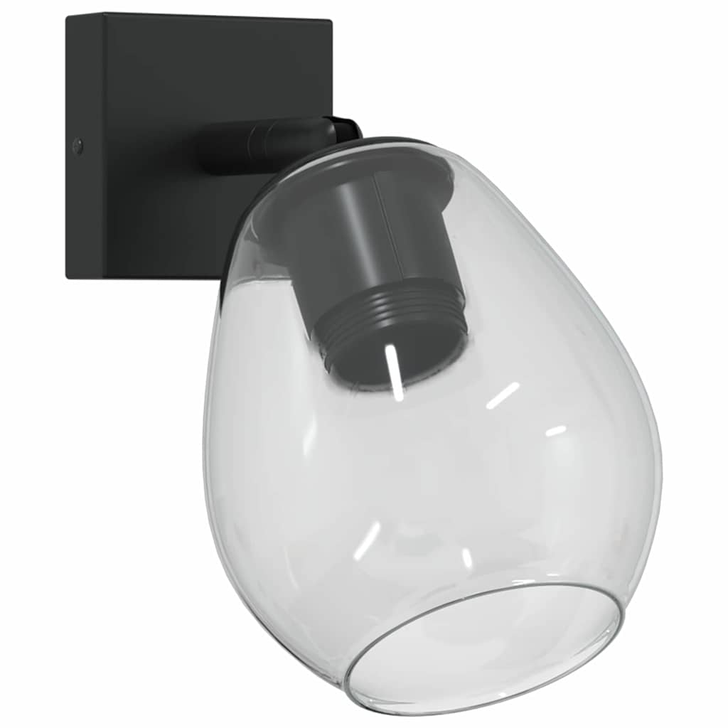 Faretto da soffitto Vidaxx nero 13 x 13 x 26 cm in vetro e metallo