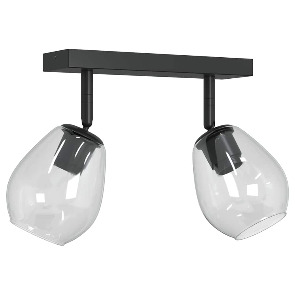 Vidaxx foco de techo negro 33 x 13 x 26 cm vidrio y metal
