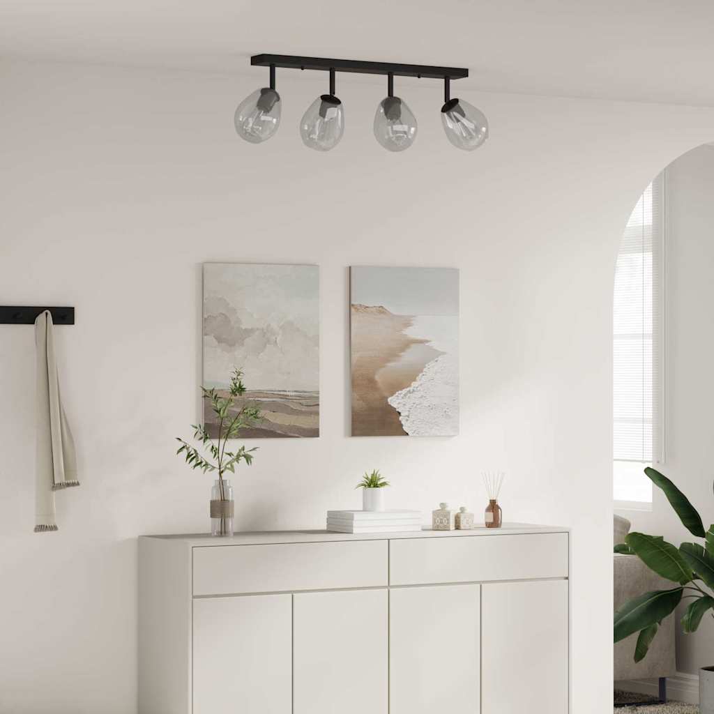 Faretto da soffitto Vidaxx nero 73,5 x 13 x 26 cm in vetro e metallo