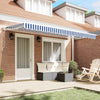 Telo di ricambio Vidaxx per tenda da sole blu e bianco 380 x 195 cm
