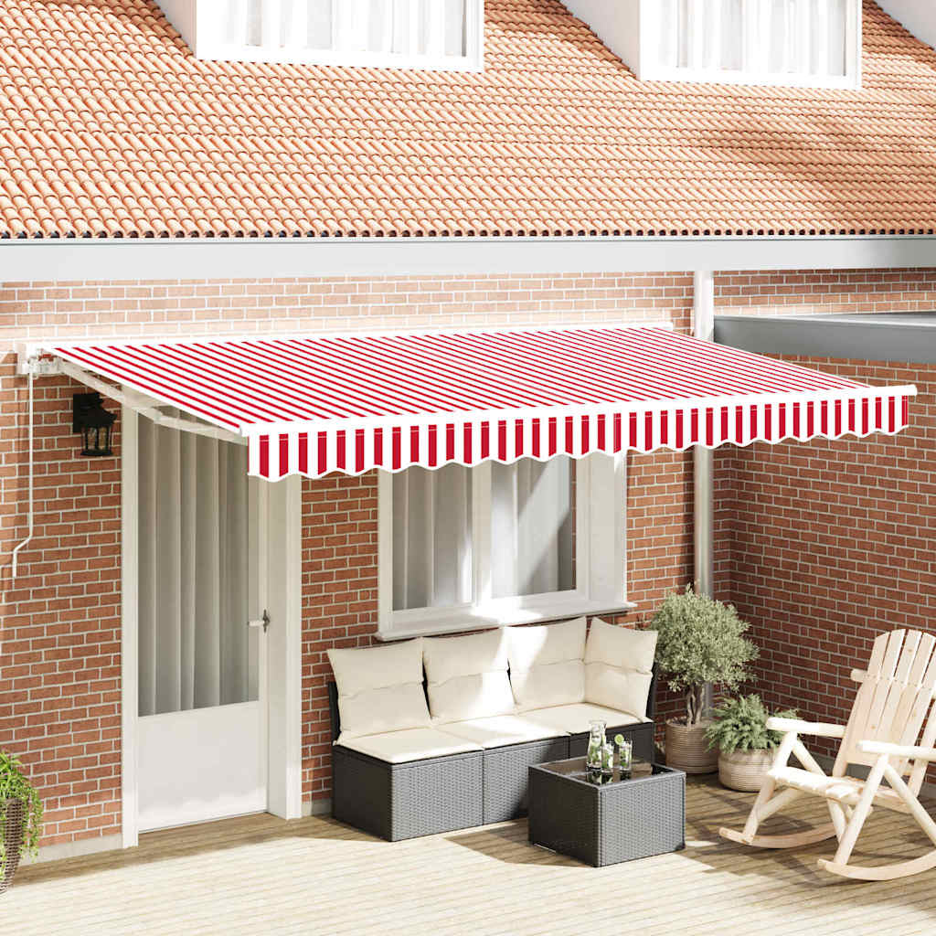 Telo di ricambio Vidaxx per tenda da sole rosso e bianco 380 x 195 cm