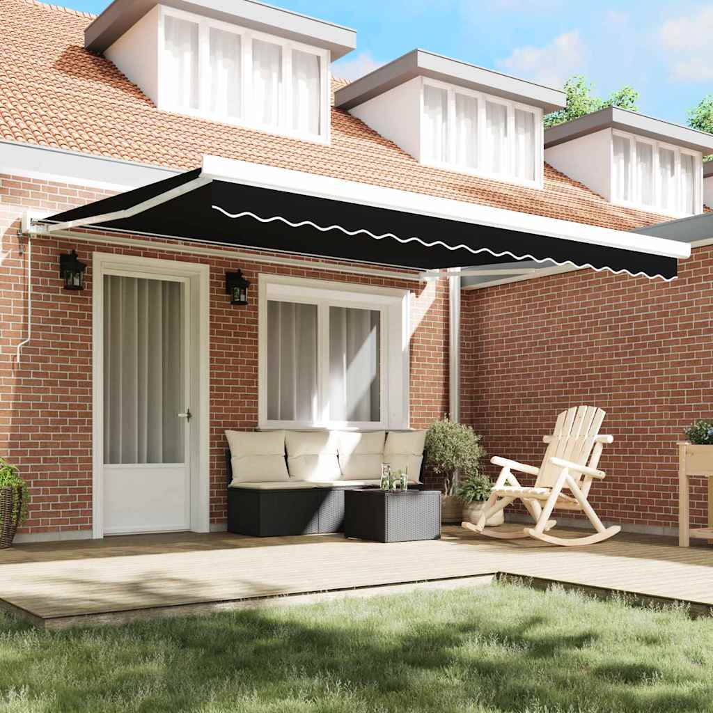 Vidaxl vervangingsdoek voor zonnescherm zwart 380 x 295 cm polyester