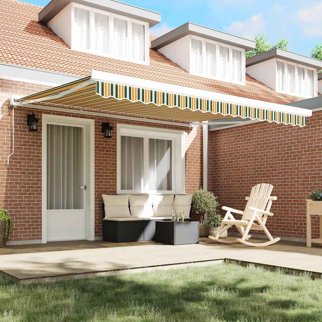 Telo di ricambio Vidaxx per tenda da sole verde e giallo 380 x 295 cm