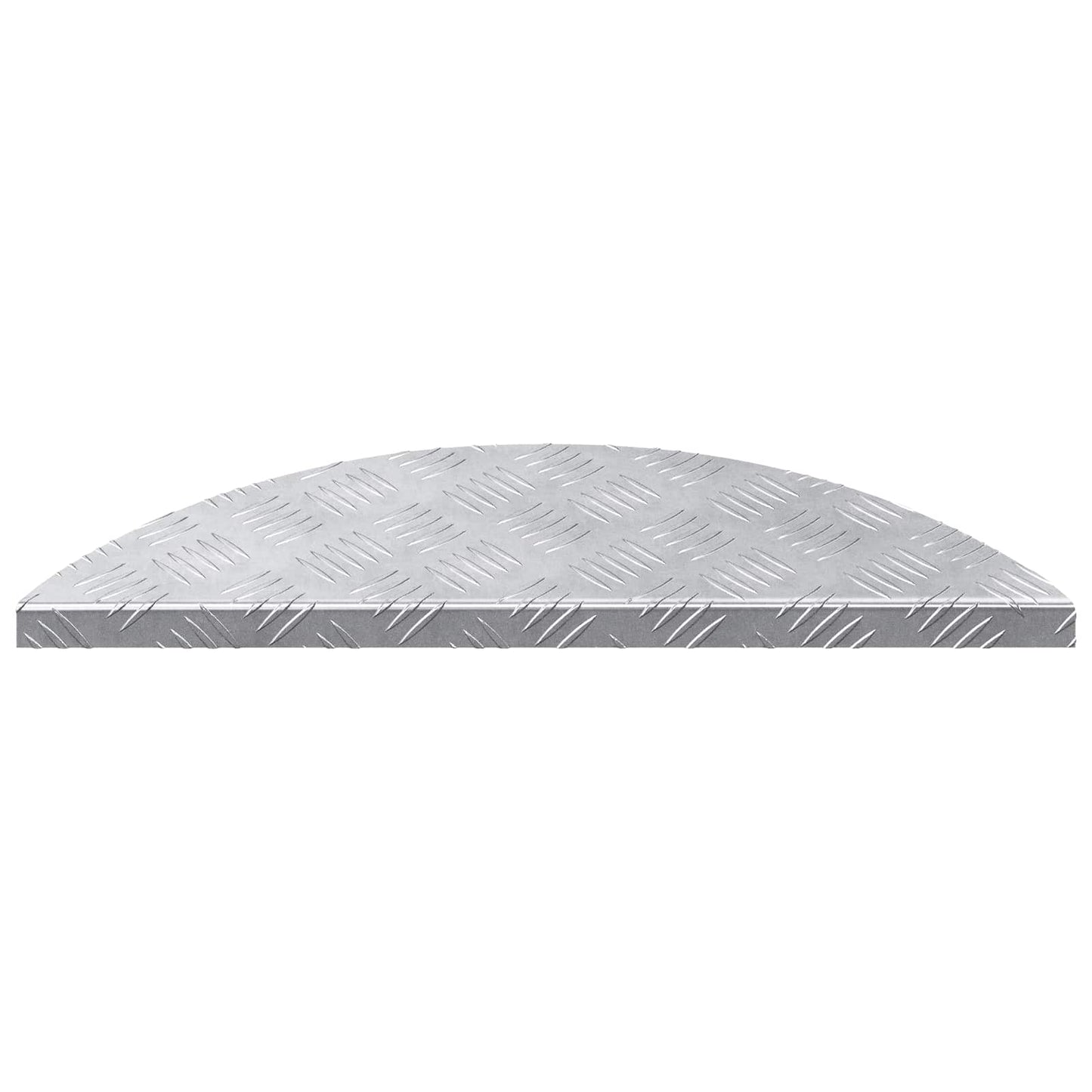 Vidaxl trap tread halvemaanvormig 5 pcs zilver 60 x 18 cm aluminium