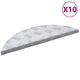 Vidaxl trap tread halvemaanvormig 10 pcs zilver 60 x 18 cm aluminium