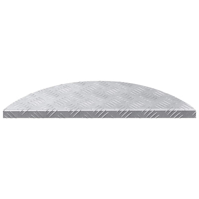 Vidaxl trap tread halvemaanvormig 10 pcs zilver 60 x 18 cm aluminium